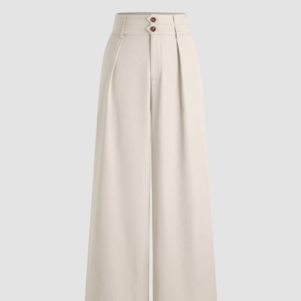 Cider -- Button Mid/High Waist Wide Leg Pants